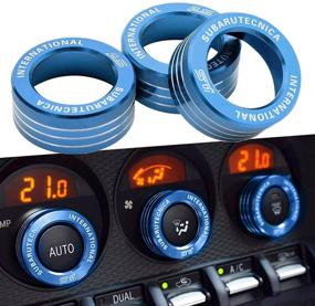 img 4 attached to Xotic Tech Blue AC Control Volume Knob Switch Button Ring Covers Trim for Subaru BRZ, Scion FR-S, Toyota 86 GT86 FT86 2013-up - Set of 3