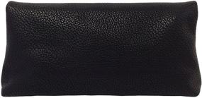 img 3 attached to Leather Oversize Foldover Clutch Black