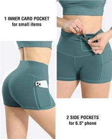 img 2 attached to LZYVOO Women's High Waist Spandex Yoga Shorts with Pockets - Workout Shorts