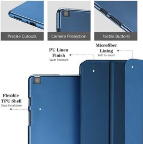 img 2 attached to 📱 ProCase Galaxy Tab A 8.0 2019 Case - Slim Trifold Stand Folio Soft Cover with Translucent Frosted Back, Compatible with 8.0 Inch Galaxy Tab A 2019 SM-T290 SM-T295 - Navy