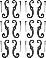 🏰 renovators supply - set of 6 black cast iron shutter dog holders, 6.5 inches long, antique decorative s-style, black rust-resistant powder coated external shutter tieback hardware, including mounting screws логотип