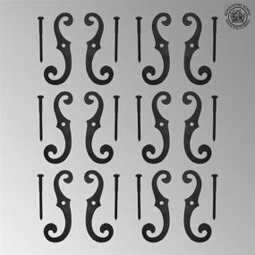 img 3 attached to 🏰 Renovators Supply - Set of 6 Black Cast Iron Shutter Dog Holders, 6.5 Inches Long, Antique Decorative S-Style, Black Rust-Resistant Powder Coated External Shutter Tieback Hardware, Including Mounting Screws