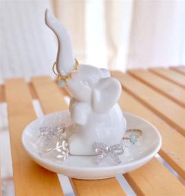 img 1 attached to 🐘 PUDDING CABIN Elephant Ring Holder Dish – Perfect Women's Gift for Wedding, Engagement, Birthday, Christmas, Bridal Shower