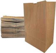 🛍️ kraft brown heavy duty sack grocery bags - large 12x7x17 size, 57 lbs basis weight (pack of 100) logo