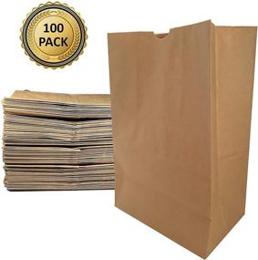 img 2 attached to 🛍️ Kraft Brown Heavy Duty Sack Grocery Bags - Large 12x7x17 Size, 57 Lbs Basis Weight (Pack of 100)