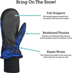 img 1 attached to 🧤 N-ICE Caps Kids Toddler Baby Easy-On Wrap Waterproof Thinsulate Winter Mittens