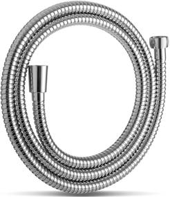 img 4 attached to OFFO Stainless Steel Shower Hose Attachment - No Kink, Electroplated Handheld Shower Head Hose with Brass Insert & Nut for Pet Bathing and Cleaning - 63 Inches, Chrome