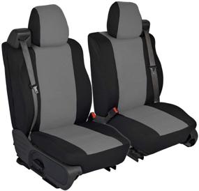 img 3 attached to 🚗 Настраиваемые накладки на передние сидения из неопрена серого и черного цветов сбоку для грузовика Ford F150 2004-2008 гг. выпуска - накладка для водителя и пассажира