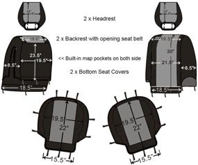 img 2 attached to 🚗 Настраиваемые накладки на передние сидения из неопрена серого и черного цветов сбоку для грузовика Ford F150 2004-2008 гг. выпуска - накладка для водителя и пассажира