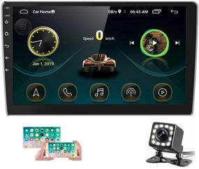 img 4 attached to 🚗 Hikity 10.1 Inch Android Car Stereo Double Din Car Radio GPS Navigation 2021 New Full HD Touch Screen Stereo with Bluetooth, FM Radio, WiFi, Mirror Link, Backup Camera, and Dual USB Cable