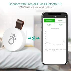 img 3 attached to 🌡️ 2 Pack ORIA Mini Bluetooth Wireless Thermometer Hygrometer - Humidity Temperature Sensor with Data Export, Alert, and House Monitor