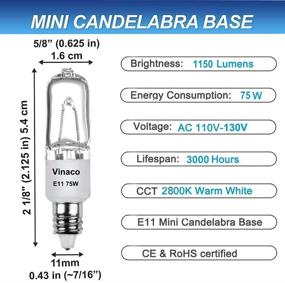 img 1 attached to 🔆 Enhanced Vinaco Halogen Lifespan Dimmable Candelabra: Ultimate Lighting Durability with Dimming Capabilities