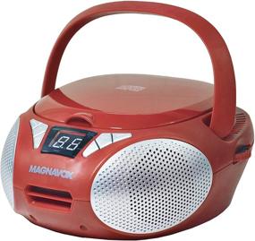 img 4 attached to 📻 Красный портативный CD-плеер Magnavox MD6924-RD с верхней загрузкой и AM/FM стерео радио - совместим с CD-R/CD-RW, LED дисплей, поддержка AUX-порта, программирование CD-плеера.
