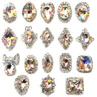 💎 jieping 18 pcs/bag rhinestone nail art decoration glitter gorgeous sparkling faux gem 3d diy nail art tips logo