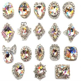 img 4 attached to 💎 JIEPING 18 Pcs/Bag Rhinestone Nail Art Decoration Glitter Gorgeous Sparkling Faux Gem 3D DIY Nail Art Tips