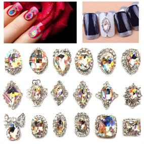 img 3 attached to 💎 JIEPING 18 Pcs/Bag Rhinestone Nail Art Decoration Glitter Gorgeous Sparkling Faux Gem 3D DIY Nail Art Tips