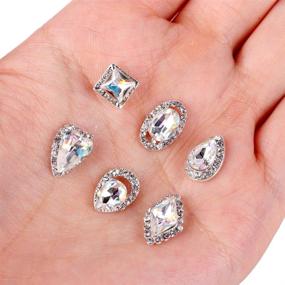 img 1 attached to 💎 JIEPING 18 Pcs/Bag Rhinestone Nail Art Decoration Glitter Gorgeous Sparkling Faux Gem 3D DIY Nail Art Tips