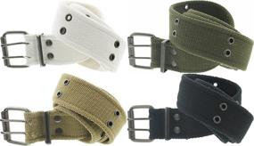 img 1 attached to 🎗️ Enhanced Military Double Canvas Grommet Army Men's Belt Accessories