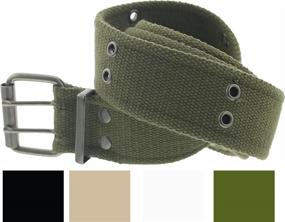 img 2 attached to 🎗️ Enhanced Military Double Canvas Grommet Army Men's Belt Accessories