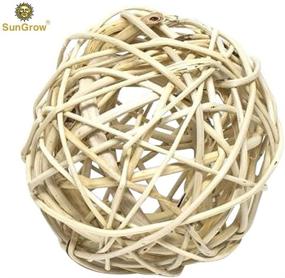 img 3 attached to 🐦 SunGrow 4” Willow Wicker Vine Rattan Ball for Birds, Cage Accessory Hang with String or Wire - 1 Pc per Pack