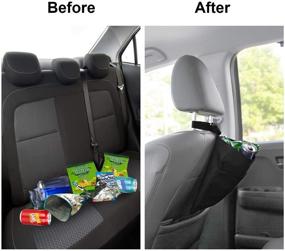 img 1 attached to 🚗 Efficient and Leak-Proof lebogner Car Trash Bag with Organizer Pocket - Ideal for Car Headrest, Door Handle, or Gear Shift