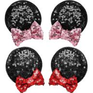 🎀 sparkling mouse ears clips: festive accessories for costume party favor, halloween & christmas decoration (red, pink) logo