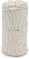 premium 4mm 220y macrame cord rope: versatile white cotton string for weaving, crochet, and tapestry - 200m (220yd) logo