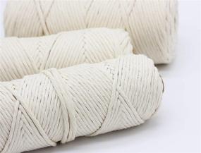 img 1 attached to Premium 4mm 220Y Macrame Cord Rope: Versatile White Cotton String for Weaving, Crochet, and Tapestry - 200m (220yd)