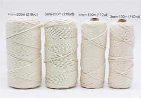 img 2 attached to Premium 4mm 220Y Macrame Cord Rope: Versatile White Cotton String for Weaving, Crochet, and Tapestry - 200m (220yd)