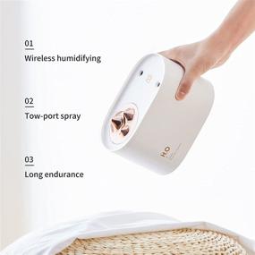 img 3 attached to JISULIFE Small Humidifier - USB Rechargeable Ultrasonic 3600mAh Battery Operated Top Fill Humidifier with Dual Mists - 5-12 Work Time - Bedroom, Auto Shut Off - Portable Desk Humidifier for Home Baby