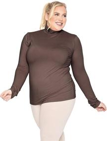 img 3 attached to 🧥 Ultra Soft Women's Plus Size Turtleneck Top - Warm Long Sleeve, XL to 5X Adult Sizes