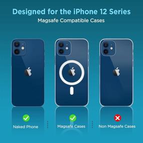 img 2 attached to 📱 Магнитное основание Lecone для аксессуаров iPhone 12 Mag Safe | Искусственная кожа | Совместимо с съемной и беспроводной зарядкой | P-держатель, кольцо | iPhone 12 Pro Max/Pro/Mini | Белый