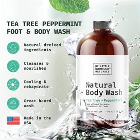 img 3 attached to 🌿 Tea Tree Body Wash 32 oz - Natural Tea Tree & Peppermint Oil - Men & Women's Shower Gel - Enriched with Acne-Fighting Ingredients - Made in USA