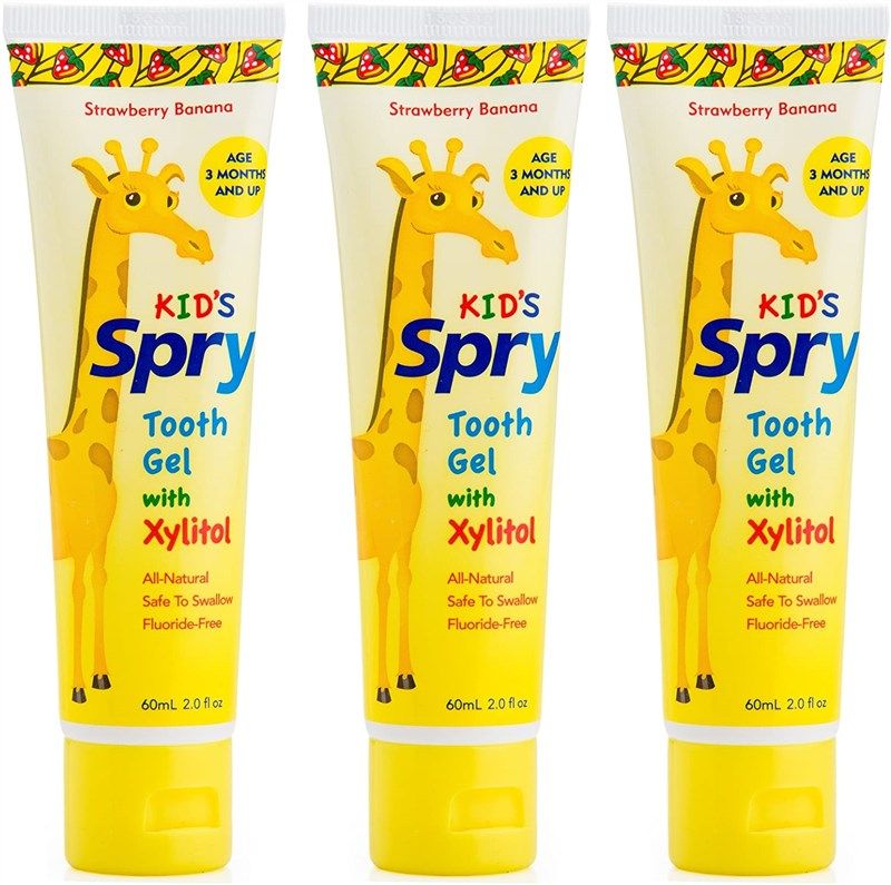 spry xlear xylitol strawberry banana 로고