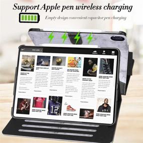 img 2 attached to 📱 FYY New Apple iPad Pro 12.9 inch 3rd Gen 2018 Case: Premium Leather, Apple Pencil Charging Support, Auto Sleep/Wake Feature – Black