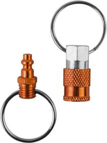 img 1 attached to 🔑 Convenient Freeman KEYQC3 Pull Apart Coupler Keychain - 3 Pack, Orange, Small, with 2 Split Rings