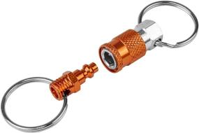 img 2 attached to 🔑 Convenient Freeman KEYQC3 Pull Apart Coupler Keychain - 3 Pack, Orange, Small, with 2 Split Rings