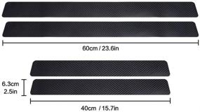 img 2 attached to QianBao Universal 3D Carbon Fiber Door Sill Protector Sticker, Car Entry Guards Trims with Anti-Kick Scratch Resistance, Black, 4PCS - Premium Car Interior Accessories Panel Cover Sticker