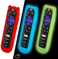 enhanced protection for tcl roku tv rc280 remote control: 3 pack silicone case, shockproof & cute ear shape design, anti slip sleeve – universal replacement sleeve for tcl roku tv remote logo