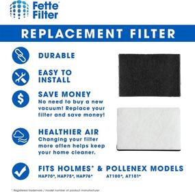 img 2 attached to 🔍 Fette Filter - 12-Pack of Replacement Filters for Holmes HAPF7-U8 Smoke Grabber Ashtray. Designed for Holmes Models: HAP70, HAP75, HAP76. Also Fits Pollenex Models: AT100, AT101