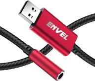 envel usb to 3.5mm jack audio adapter – stereo sound card for ps4/ps5/pc/laptop with mic support – red logo