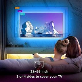 img 1 attached to 📺 Smart TV LED Backlights with Alexa and Google Assistant, Easy Installation for 32-65 inch TVs, 6.56FT LED Lights for TV, 16 Million DIY Colors - Perfect for TV, Computer, Bedroom, and More