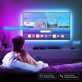 img 3 attached to 📺 Smart TV LED Backlights with Alexa and Google Assistant, Easy Installation for 32-65 inch TVs, 6.56FT LED Lights for TV, 16 Million DIY Colors - Perfect for TV, Computer, Bedroom, and More