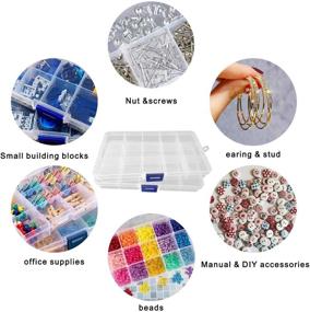 img 2 attached to Stackable Clear Plastic Storage Boxes with Adjustable Compartments - Pack of 6, Ideal for Jewelry, Beads, Earrings, Fishing Hooks, Crafts, and Accessories