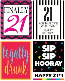 img 1 attached to Chic 21st Birthday Wine Label Pack: Party Supplies, Ideas, & Funny Gifts for Women