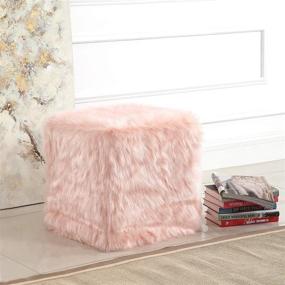 img 2 attached to HomePop Pink Fur Poof Ottoman - Faux Fur Ottoman for Enhanced Home Decor