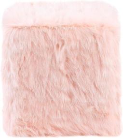 img 4 attached to HomePop Pink Fur Poof Ottoman - Faux Fur Ottoman for Enhanced Home Decor