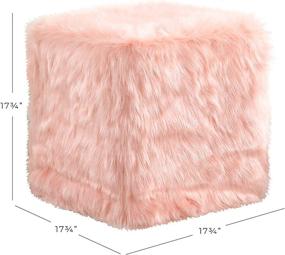 img 3 attached to HomePop Pink Fur Poof Ottoman - Faux Fur Ottoman for Enhanced Home Decor