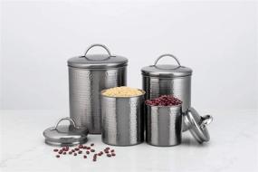 img 1 attached to 🏺 Amici Home Gunmetal Storage Canister: 64oz Metal Can, Matte Silver - Stylish and Functional