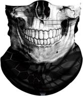 👻 obacle skull face mask half - dust, wind, sun protection seamless 3d tube mask bandana for men women - durable, thin, breathable skeleton mask for motorcycle riding, biker, fishing, cycling, sports, festival logo